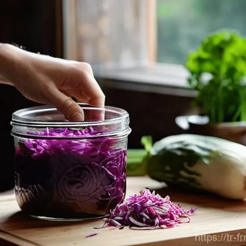 발효식품으로 만드는 건강 간식 - The Artisan of Fermentation**
**Prompt:** A close-up, warm, and well-lit shot of a young woman's ha...