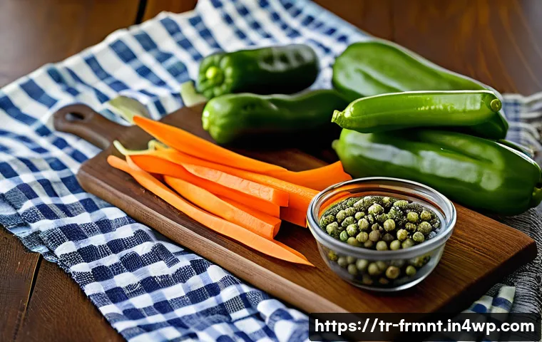 물김치 만들어보기  맛있는 레시피 - A rustic Turkish kitchen scene showing fresh, organic vegetables for water pickle preparation: crisp...