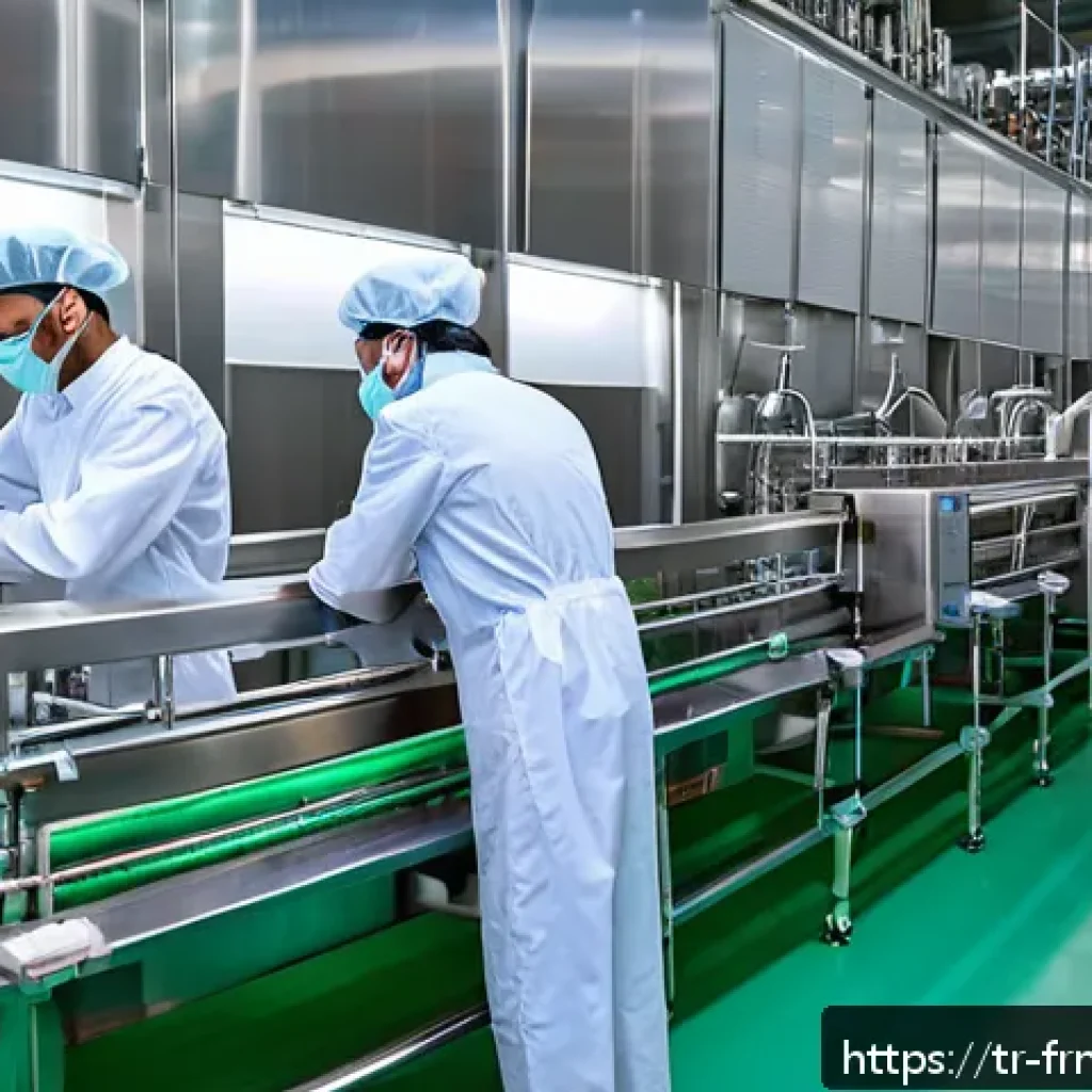 발효식품의 법적 규제와 안전성 - A modern industrial fermentation facility in Turkey, showcasing clean and sterile stainless steel eq...
