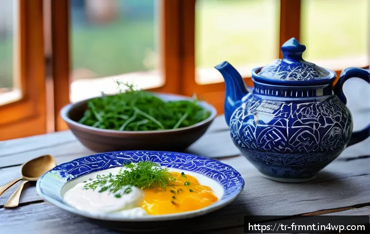발효식품의 건강 효과에 대한 연구 결과 - A vibrant and detailed close-up of a traditional Turkish breakfast table featuring a bowl of creamy ...